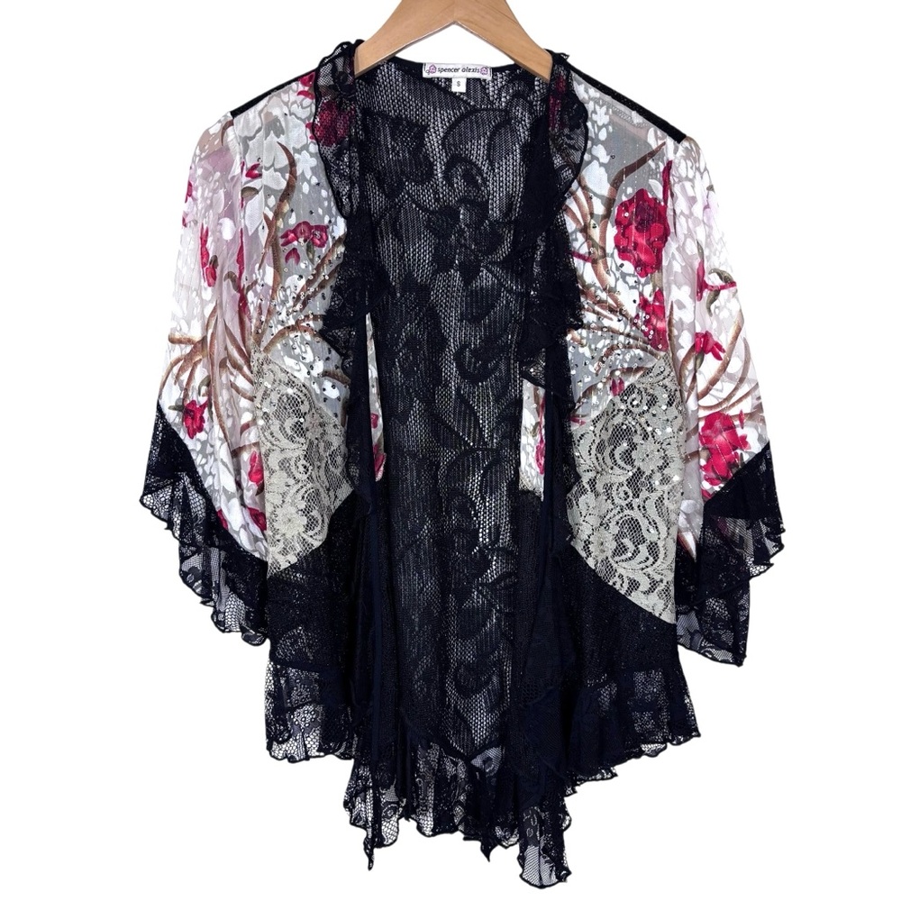 Spencer Alexis Lace Kimono Top Boho‎ Romantic